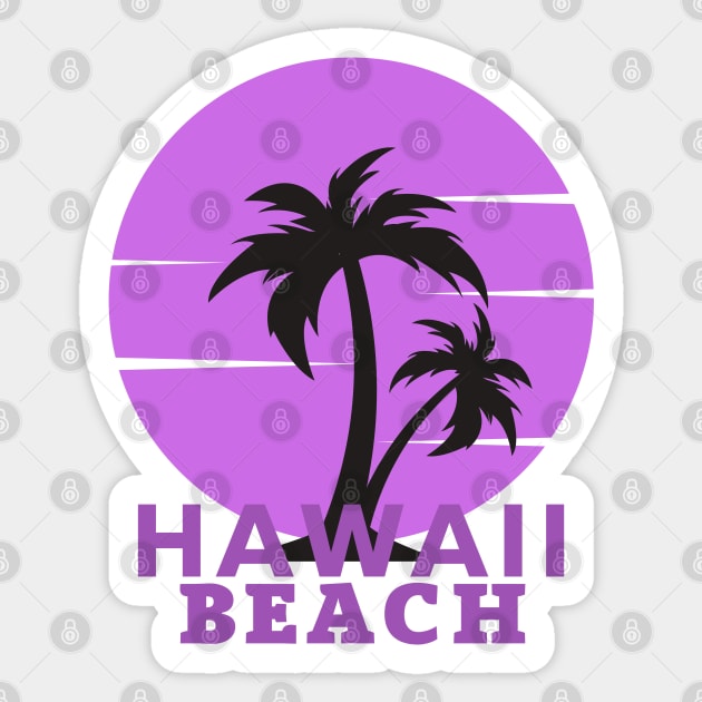 Hawaii Beach sunset Palm Trees Sticker by bougieFire